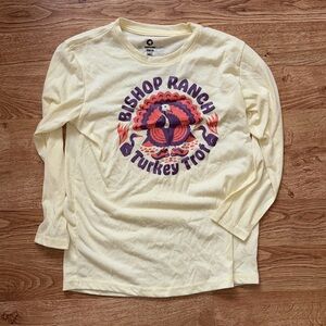 Butter Yellow Long Sleeve Tee with Graphic Design
